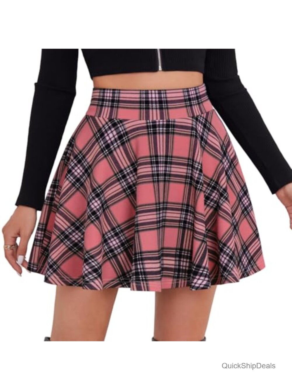 Women's Stretchy Flared A-Line Mini Skort with Built-In Shorts